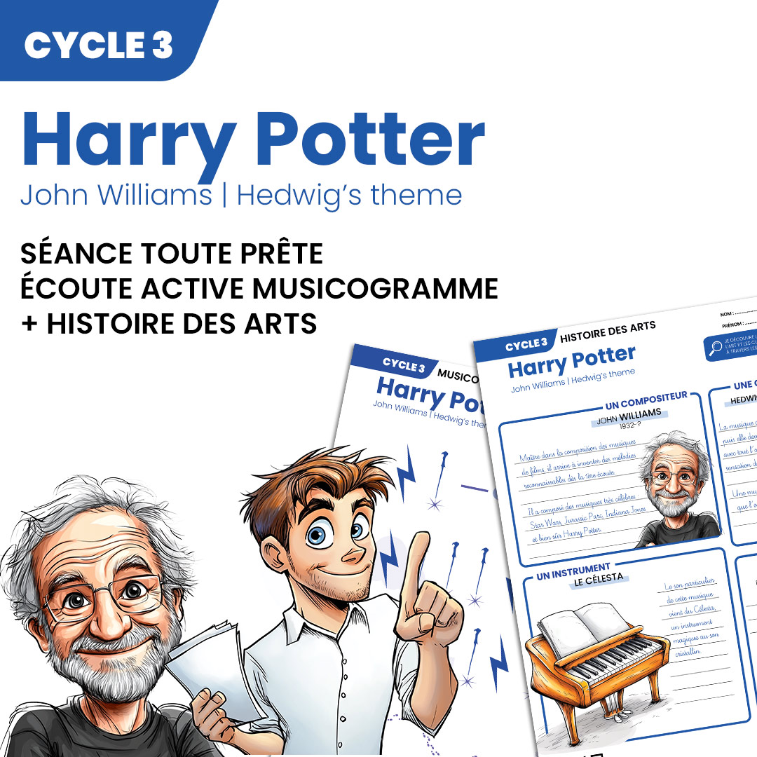 harry potter hedwig's theme john williams écoute active musicogramme éducation musicale élèves enfants primaire école musique histoire des arts aurélien meyer cpem zikobul célesta cycle 3 cm1 CM2 6e collège